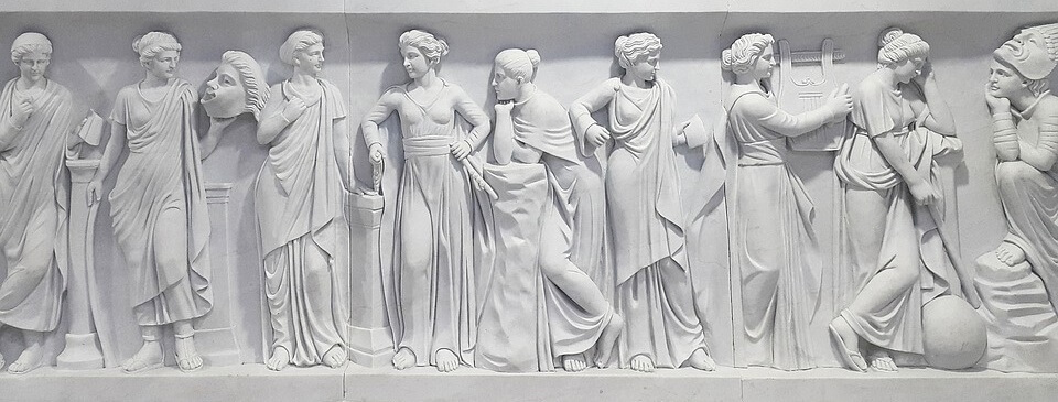 Greek tombstone engraved
